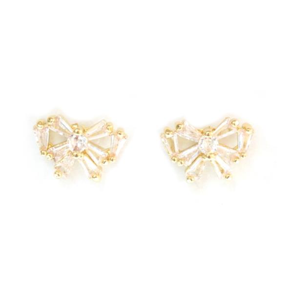 RHINESTONE RIBBON POST EARRING