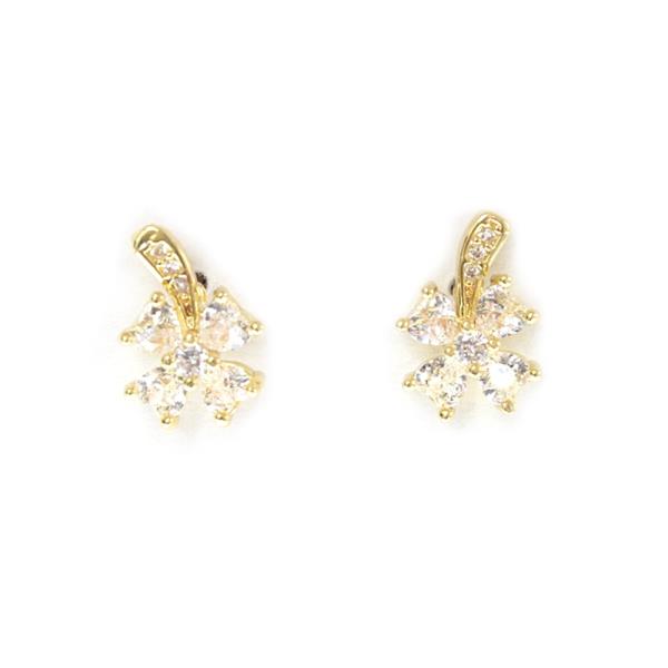 RHINESTONE FLOWER POST EARRING