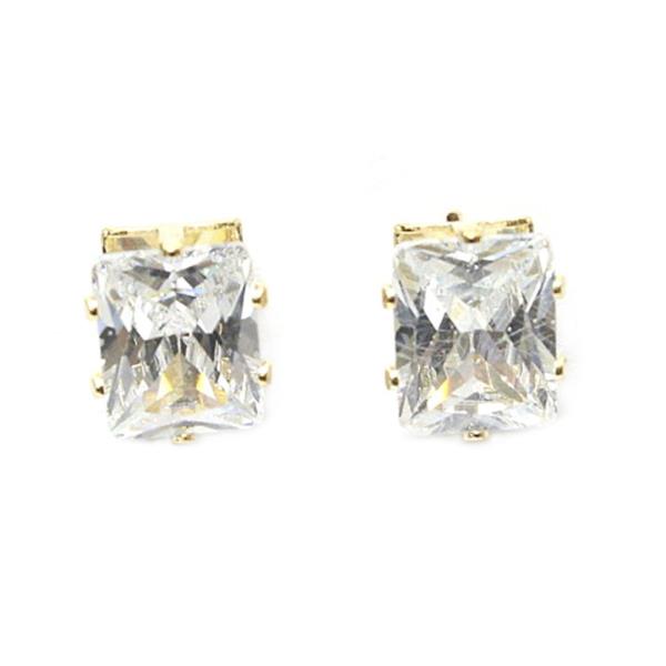 GEMSTONE & RHINESTONE STUD EARRING