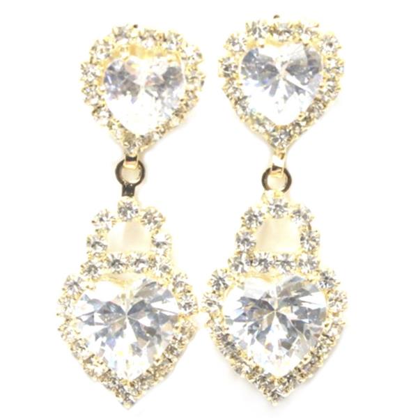 RHINESTONE & CRYSTAL STONE DANGLE EARRING
