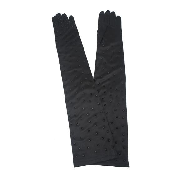 RHINESTONE GLAM SATIN LONG GLOVE