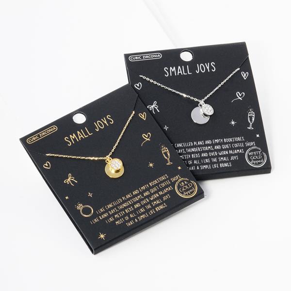 18K GOLD RHODIUM DIPPED SMALL JOYS CZ NECKLACE