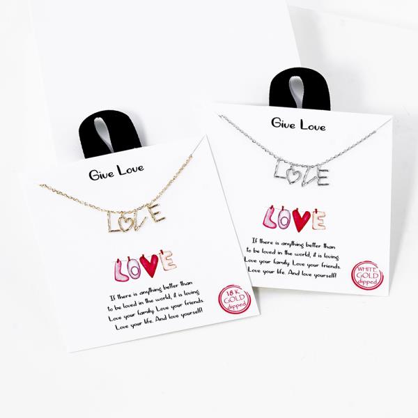 18K GOLD RHODIUM DIPPED GIVE LOVE NECKLACE