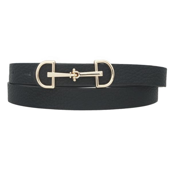PLUS LUX D RING HORSE BIT BUCKLE SKINNY BELT