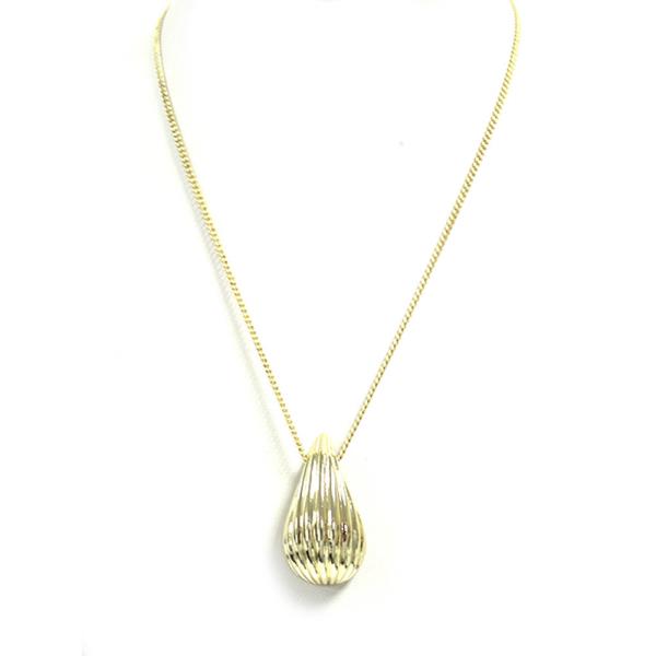 BRASS TEARDROP PENDANT NECKLACE
