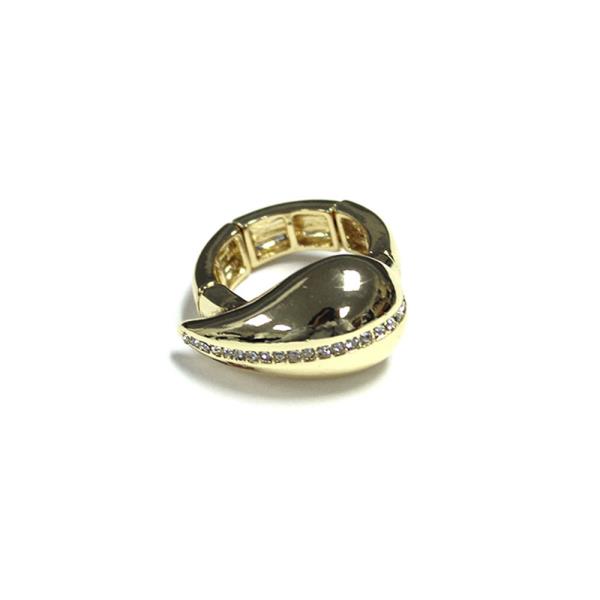 RHINESTONE TEARDROP METAL STRETCH RING