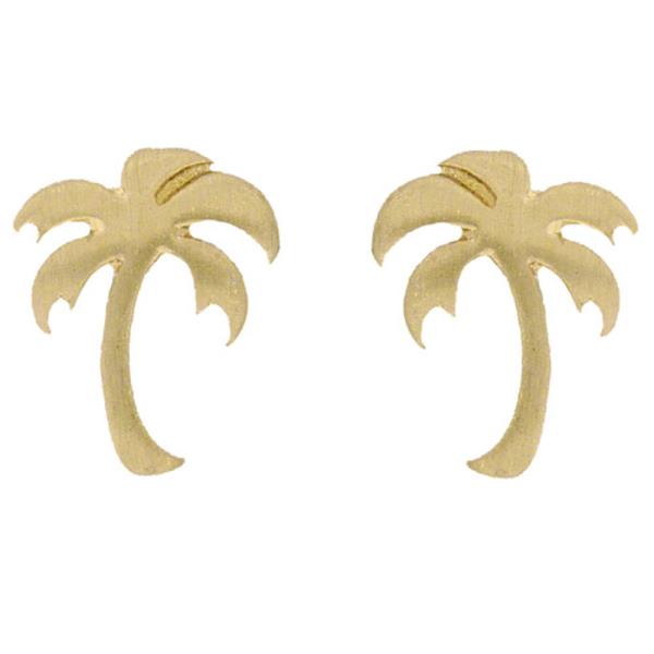 GOLD DIPPED PLAM TREE POST EARRING