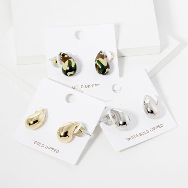 GOLD DIPPED TEARDROP POST EARRING
