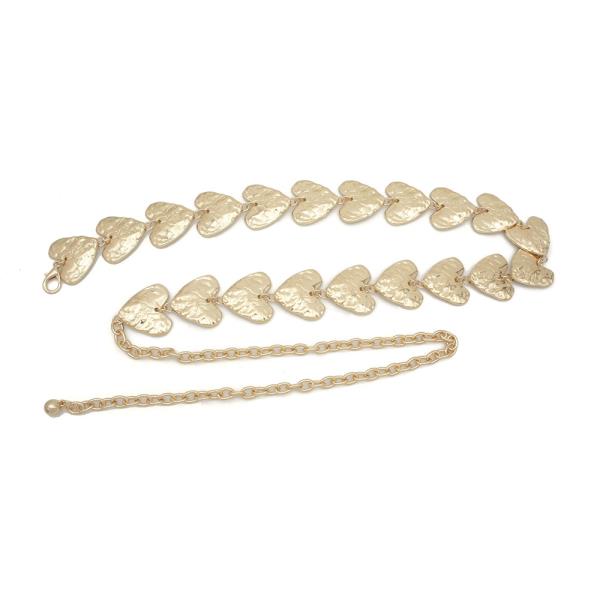 POUNDED SIDEWAY HEART CHAIN BELT