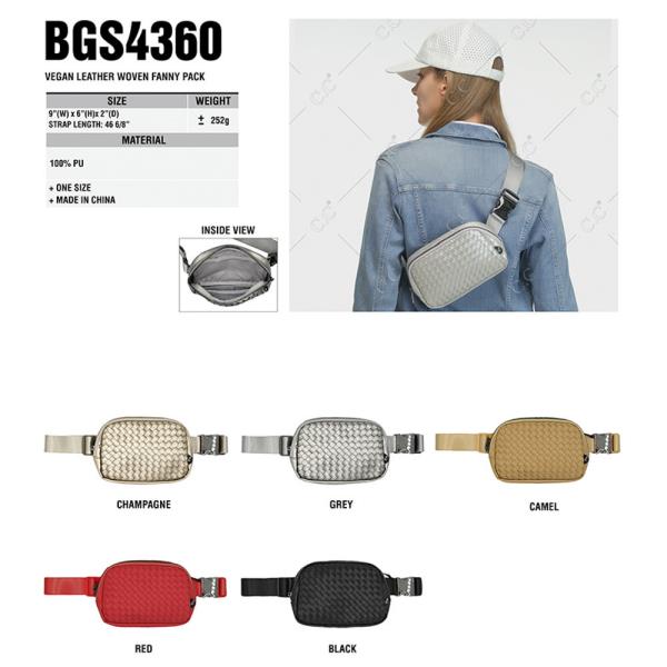 CC VEGAN LEATHER WOVEN FANNY PACK
