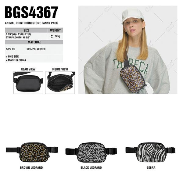 CC ANIMAL PRINT RHINESTONE FANNY PACK