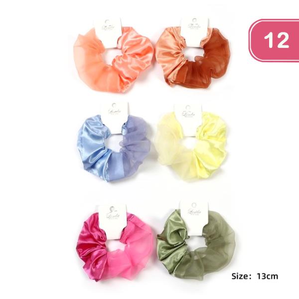 SILK CHIFFON HAIR SCRUNCHIE (12 UNITS)