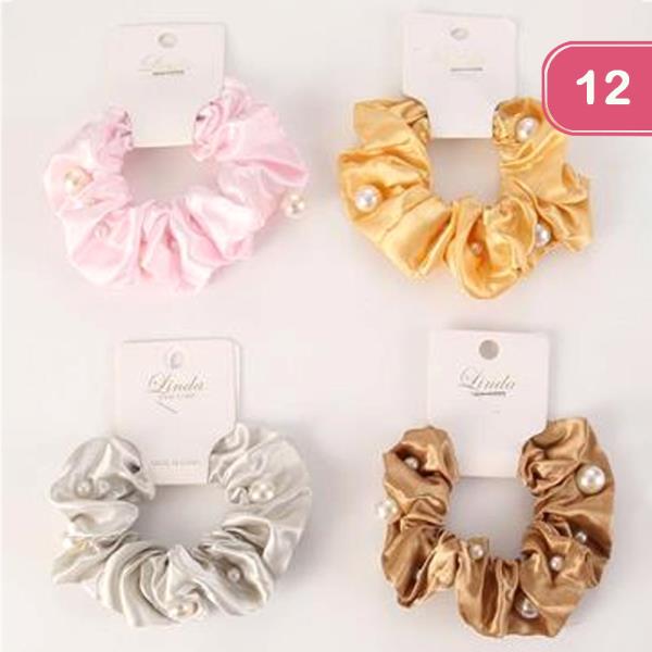 PEARL HAIR SCRUNCHIE (12 UNITS)