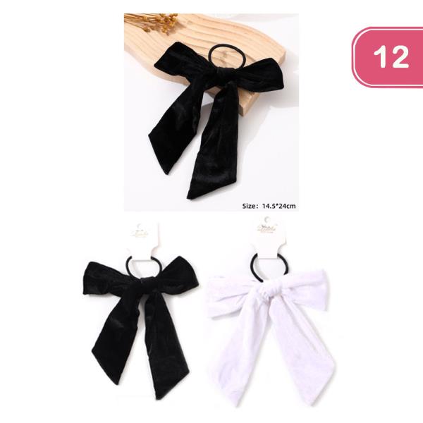 VELVET HAIR BOW TIE (12 UNITS)