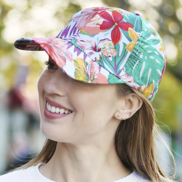 MIXED FLORAL & LEAVES BASEBALL CAP