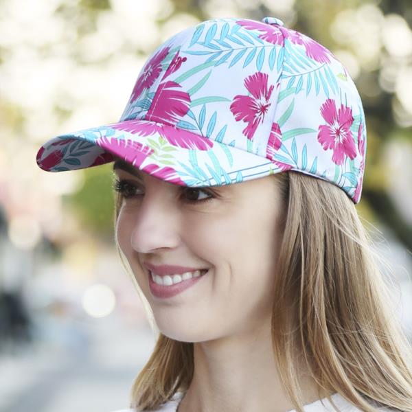 MIXED FLORAL & LEAVES BASEBALL CAP