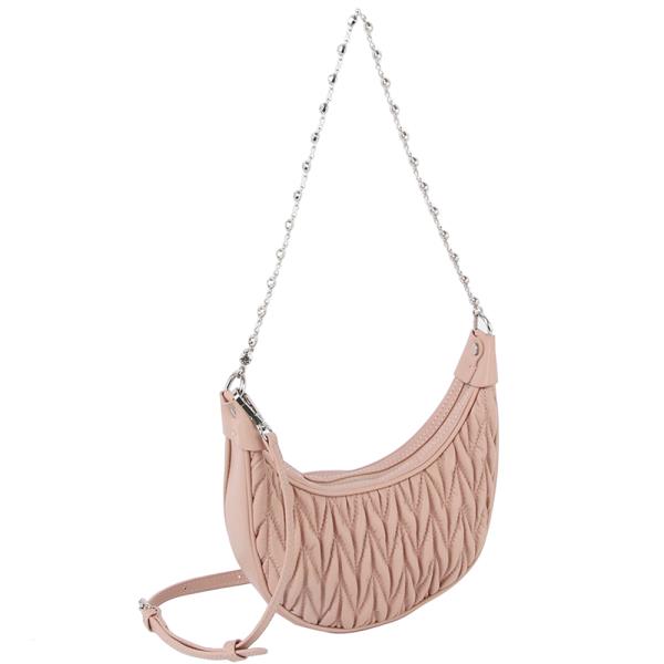 QUILT PATTERN CURVE SHOULDER CROSSBODY BAG
