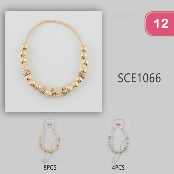 RHINESTONE BEADED ANKLET (12 UNITS)
