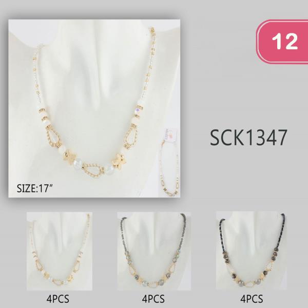 BEADED NECKLACE (12 UNITS)