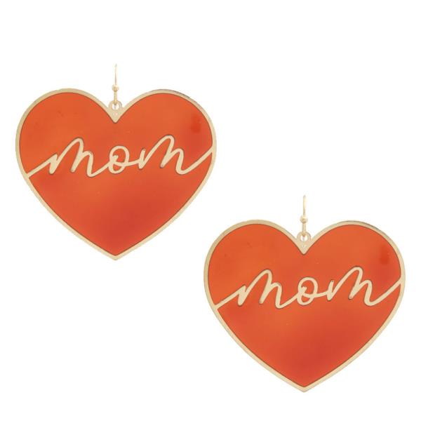 MOM HEART DANGLE EARRING