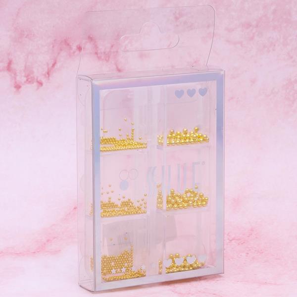 YELLOW BEAD MIX SIZE NAIL ART DECORATION SET