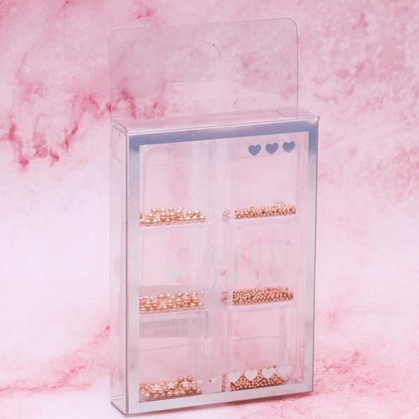 MIX SIZED ROSE GOLD BEAD NAIL ART DECORATION SET
