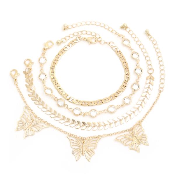 SDJ BUTTERFLY CHARM ASSORTED BRACELET SET