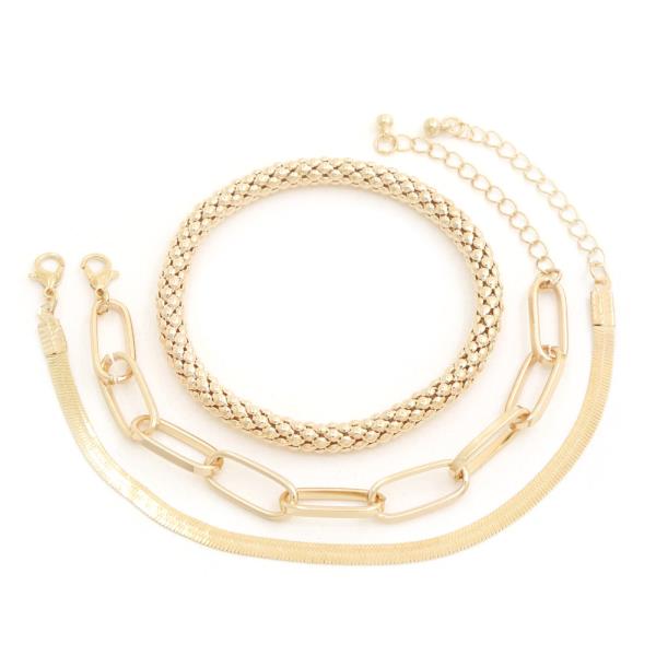 SDJ OVAL LINK ASSORTED  BRACELET SET