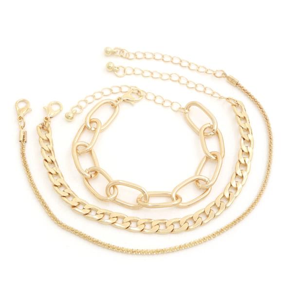 SDJ CURB OVAL LINK ASSORTED BRACELET SET