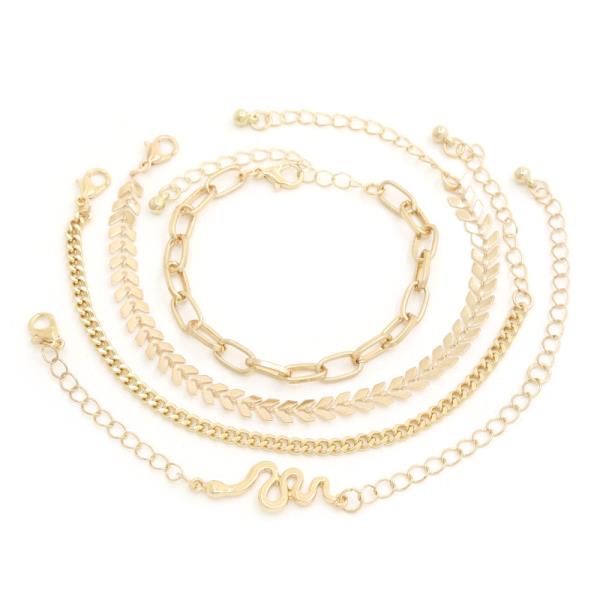 SDJ SNAKE CHARM ASSORTED METAL BRACELET SET