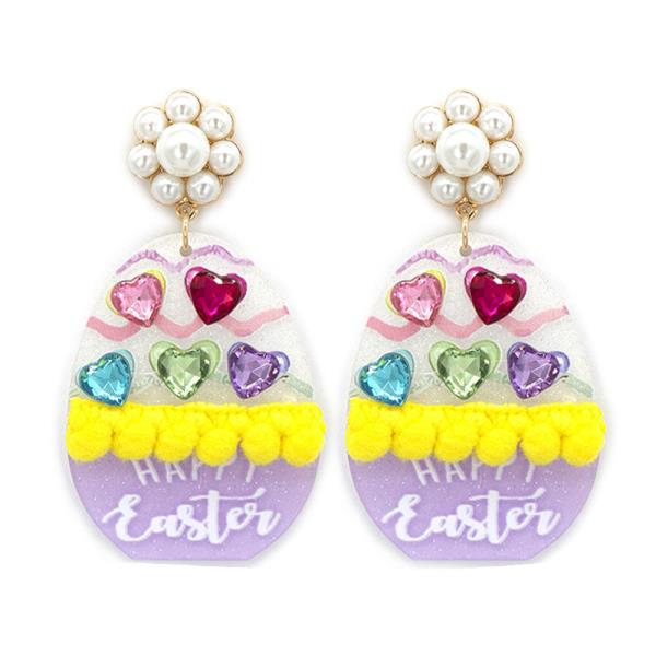 HAPPY EASTER EGG DANGLE EARRING
