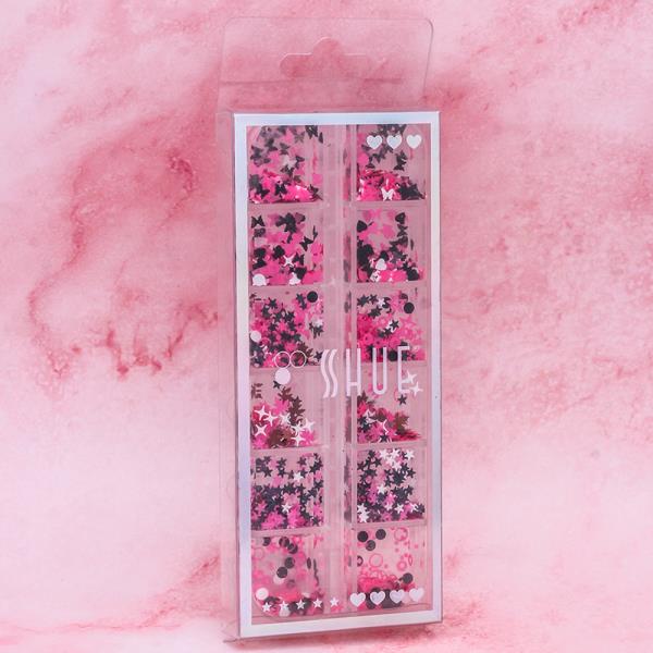 PINK BLACK MIX NAIL ART DECORATION SET