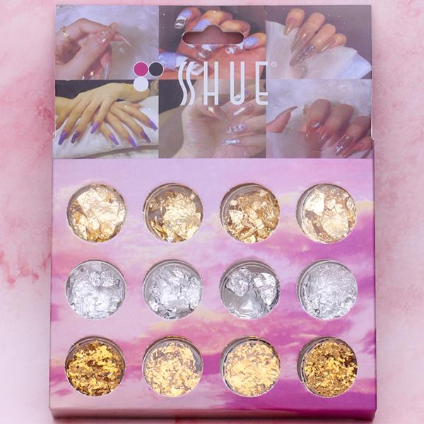 METALLIC FLAKES NAIL ART DECORATION SET