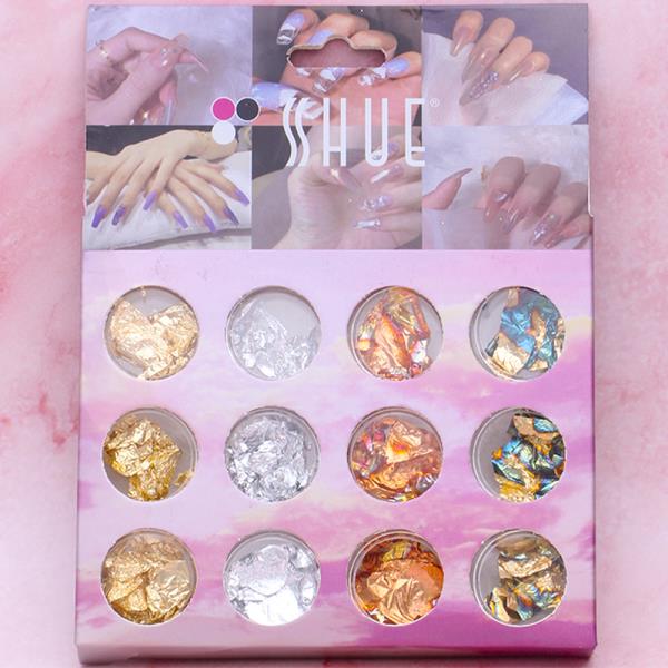 METALLIC FLAKES NAIL ART DECORATION SET