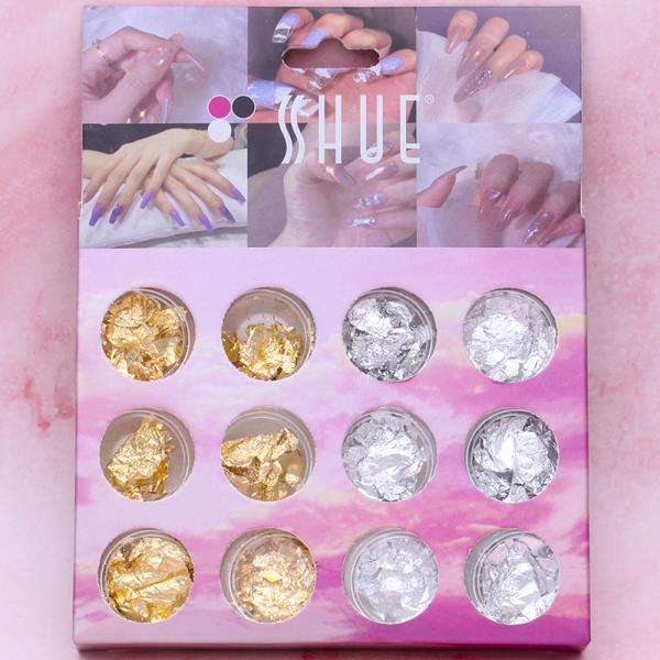 METALLIC FLAKES NAIL ART DECORATION SET
