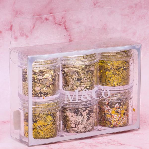 GLITTER FLAKES NAIL ART DECORATION SET