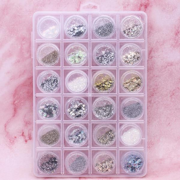 MULTI GLITTER NAIL ART DECORATION SET