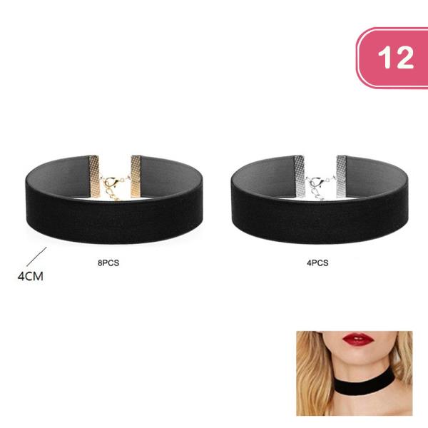 VELVET CHOKER NECKLACE (12 UNITS)