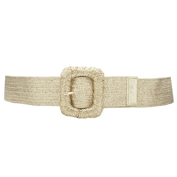 METALLIC WRAPPED RECTANGLE ELASTIC STRAW BELT
