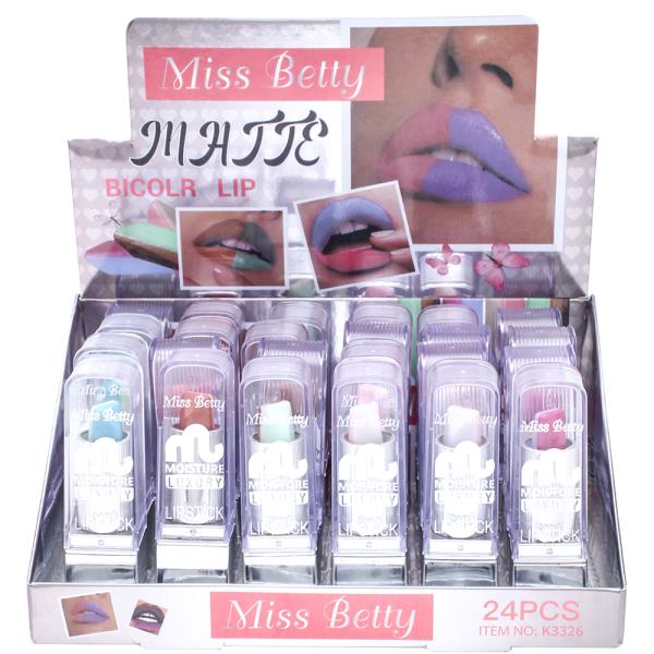 MATTE BI COLOR LIPSTICK (24 UNITS)
