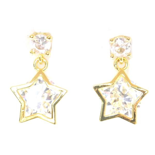 RHINESTONE STAR DANGLE EARRING