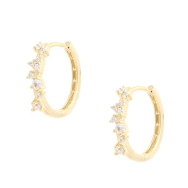 SODAJO CZ GOLD DIPPED HOOP EARRING
