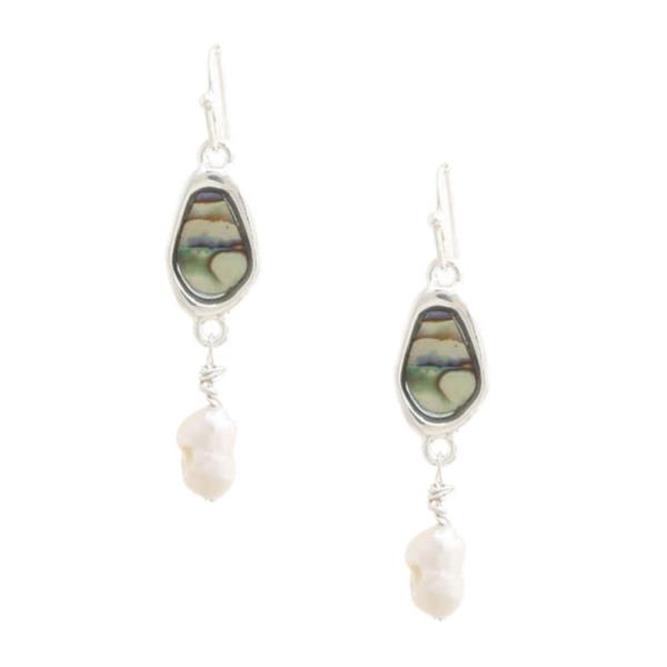 ABALONE PEARL BEAD DANGLE EARRING