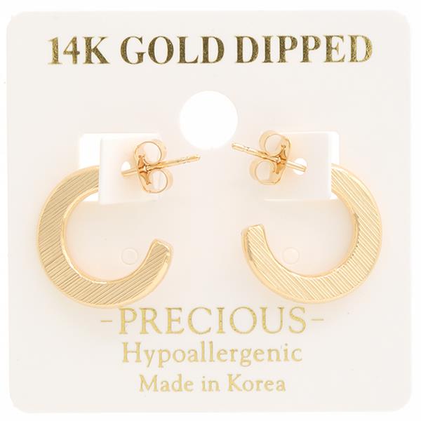 14K GOLD DIPPED C HOOP EARRING