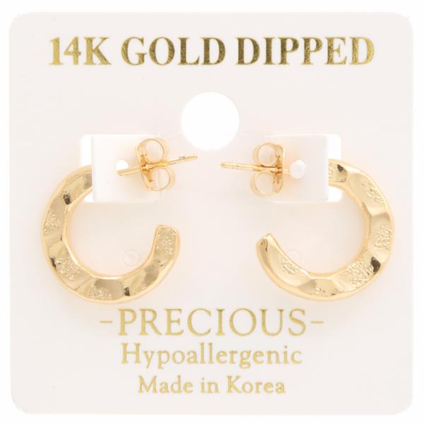 14K GOLD DIPPED C HOOP EARRING