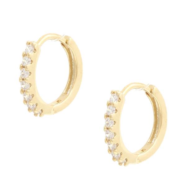 SODAJO CZ GOLD DIPPED HOOP EARRING
