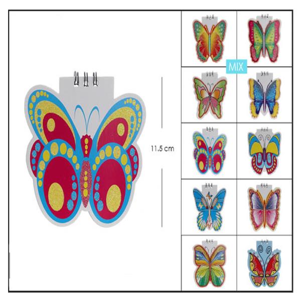 GLITTER BUTTERFLY NOTEBOOK (12 UNITS)
