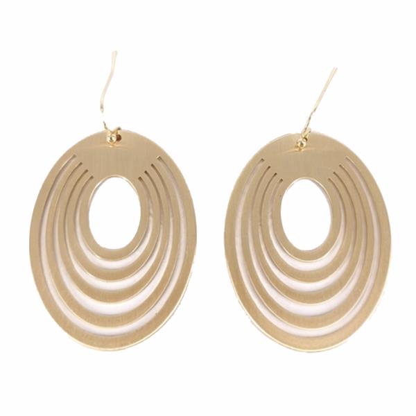 MATTE METAL ROUND DANGLE EARRING