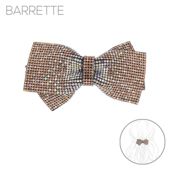 BOW RHINESTONE BARRETTE HAIR PIN