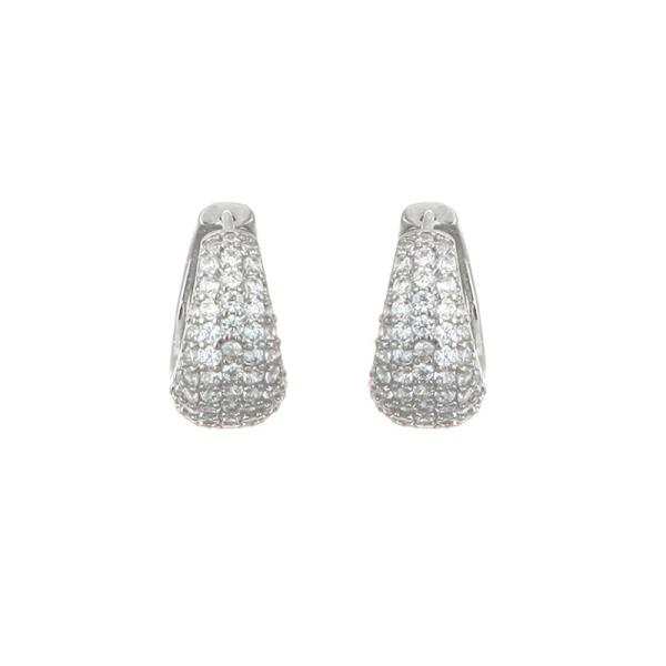 PAVE HUGGIE HOOP EARRING